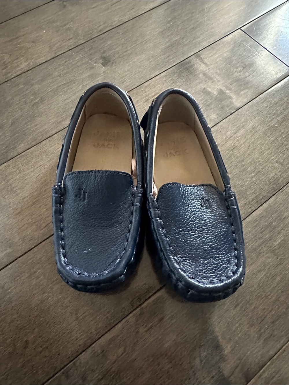 Janie and Jack Navy Leather Moccasins